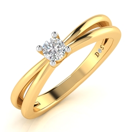 Office Wear Classic Wear Solitaire Rings Studded in 18KT GOLD For her ...