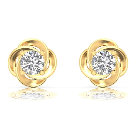 Office Wear Fashion Wear Solitaire Earrings Studded in 18KT GOLD For her-EF1412