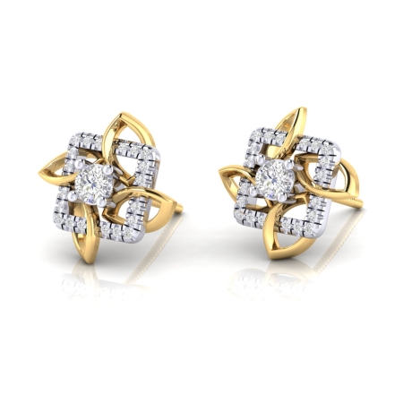 Diamond Earrings Yellow Gold| Natural Diamond|Diamond Stud Earrings - 100%  Real 18k Yellow Gold Earring- Aliexpress
