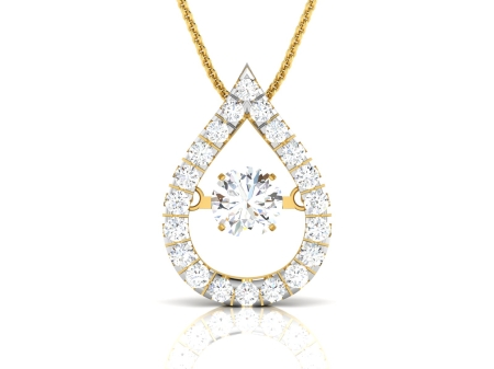 Party Wear Solitaire Plus Wear Solitaire Pendants Studded in 18KT GOLD For her-PF1210