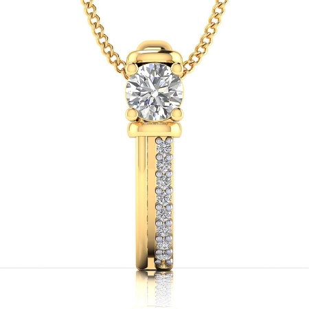 Party Wear Solitaire Plus Wear Solitaire Pendants Studded in 18KT GOLD For her-PF1268