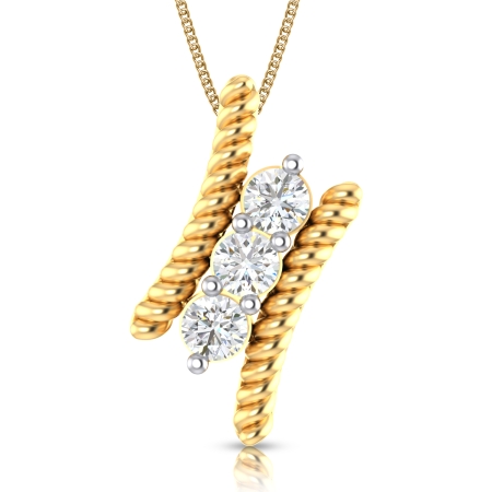 Party Wear Designer Wear Solitaire Pendants Studded in 18KT GOLD For her-PF1304