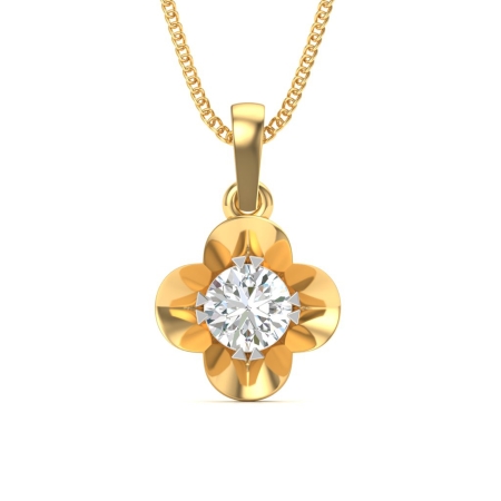 Office Wear Solitaire Wear Solitaire Pendants Studded in 18KT GOLD For her-PF6011